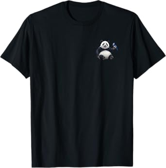 Panda Bear with Blue Jay Bird Animal Lover Biologist T-Shirt