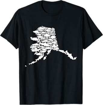 Alaskan Fish Alaska State Made of Wild Salmon Halibut Trout T-Shirt