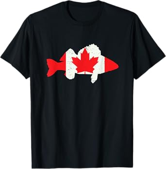 Canada Flag Walleye Fishing Mens Walleye Fish Cool Gifts T-Shirt