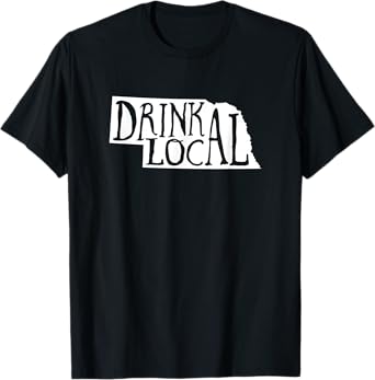 Drink Local Nebraska State Outline Craft Beer T-Shirt