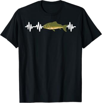 Walleye Fish Heartbeat Fishing Pike Angler Men Women Kids T-Shirt