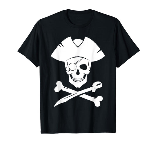 Pirate Skull And Crossbones Skeleton Halloween For Kids Boys T-Shirt