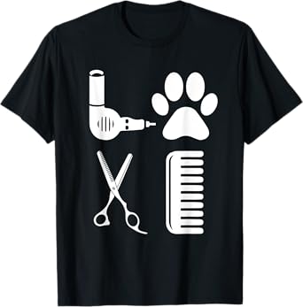 Cool Dog Groomer Art For Men Women Dog Grooming Pet Groomer T-Shirt