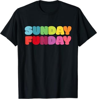 Sunday Funday Rainbow Color Party T-Shirt T-Shirt