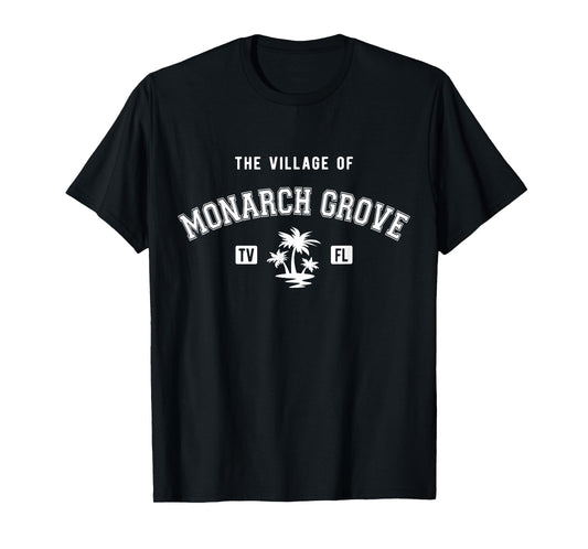 The Village of Monarch Grove Classic Style Palm Trees Design T-Shirt