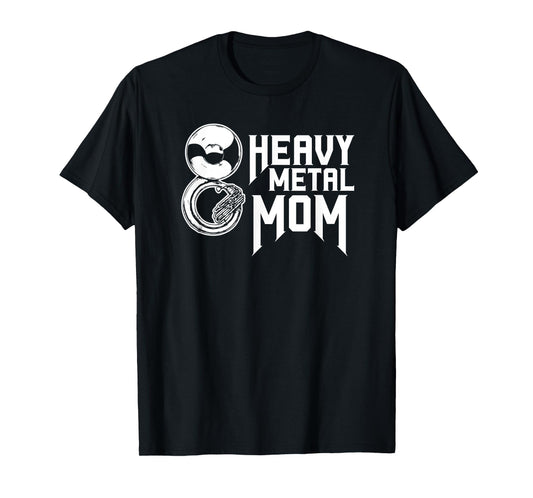 Vintage Heavy Metal Mom Tuba Sousaphone Marching Band Mom T-Shirt