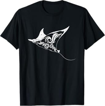 Polynesian Tattoo Aquarium Stingray Tribal Animal Manta Ray T-Shirt