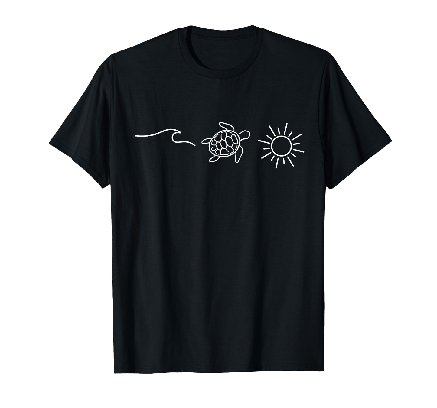 Minimal Turtle Sun Lover Ocean Wildlife Natural Sea Animals T-Shirt