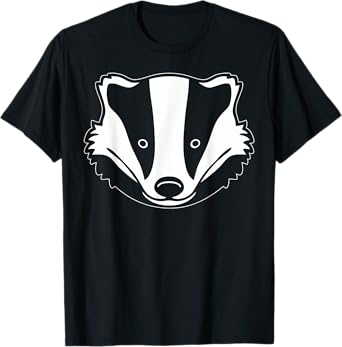 Funny Badger Animal Face Art Badger Head Design T-Shirt
