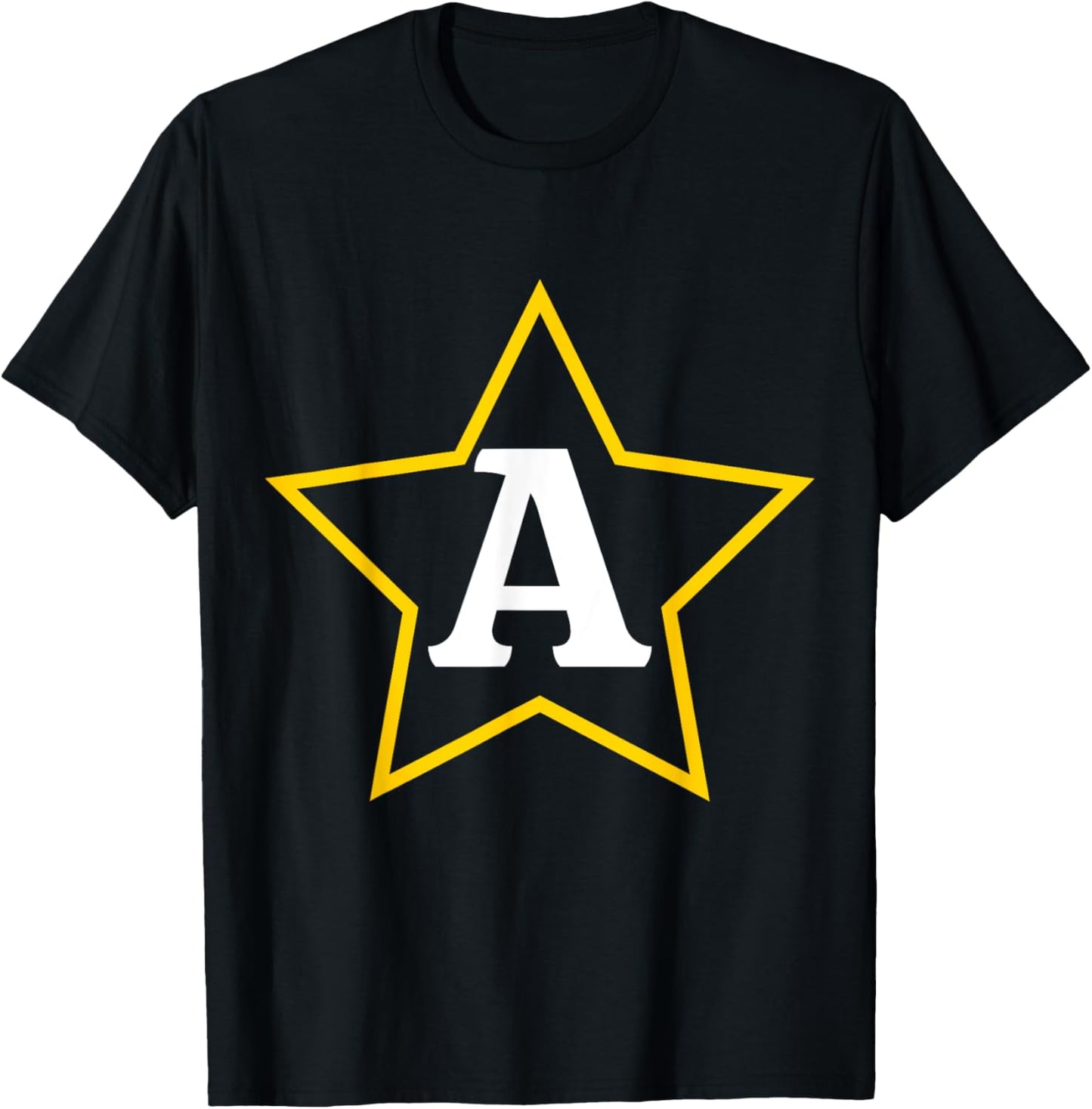 Letter A Star Monogram Initial Personalized Custom T-shirt by TeeBrew