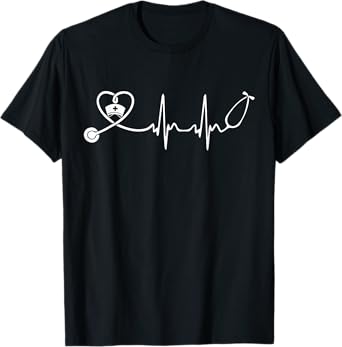 Nurse Stethoscope Heartbeat Nurse Week 2025 T-Shirt