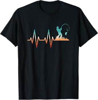 Funny Fishing Heartbeat Bass Fish Retro Fisherman Men T-Shirt