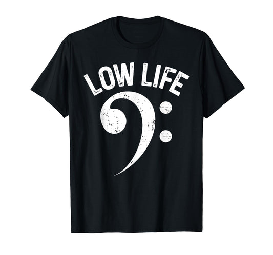 Vintage Funny Low Life Classic Bass Clef Music Lover T-Shirt