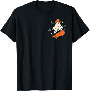 Halloween Skateboard Boo Retro Halloween Boys Mens T-Shirt