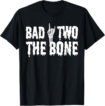 Bad Two the Bone 2nd Birthday 2 Years Old Gothic Birthday T-Shirt