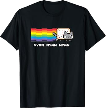Nyan Cat Nyan Nyan Nyan Rainbow Funny Internet Meme T-Shirt