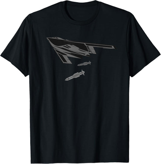 B-2 Spirit Stealth Bomber dropping GBU-57 MOP Bombs T-Shirt