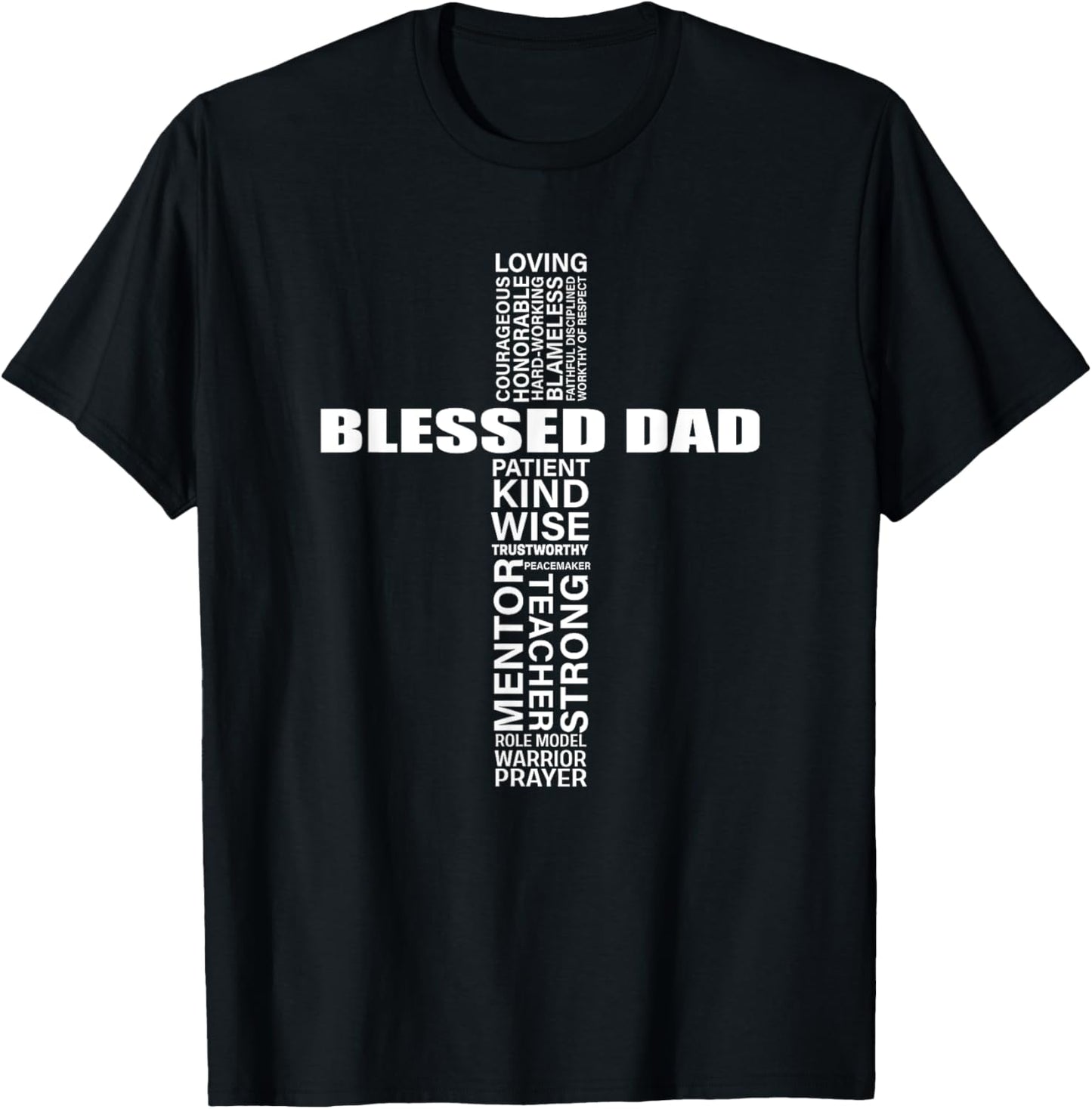 Mens Christian Blessed Dad Cross Father's Day Best Dad T-Shirt