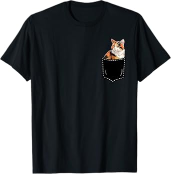 Calico Cat Kitten in Pocket Cute Calico Cat Lovers T-Shirt for Men Women Girls Kids