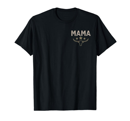 Mama 1st First Birthday Cowboy Western Rodeo Skull Matching T-Shirt