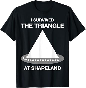 Funny I Survived the Triangle at Shapeland Math Teacher T-Shirt