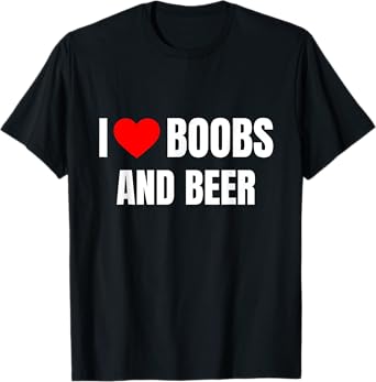I Heart Boobs and Beer Love Funny Gag Trucker T-Shirt