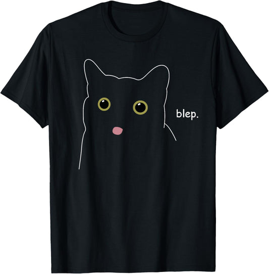 Funny Blep Blep Cute Cat Animals Shirt Black Cat Tee T-Shirt