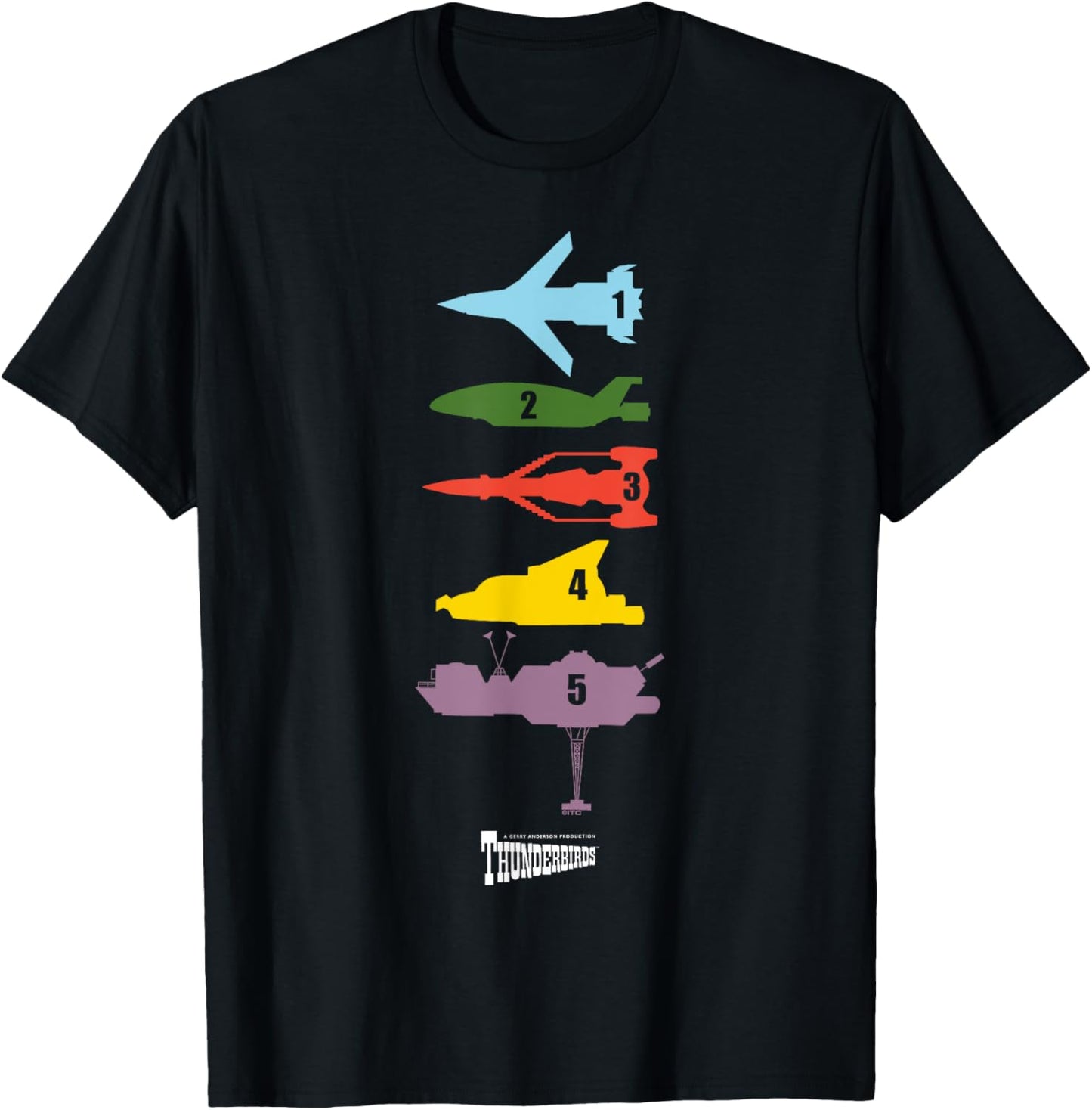 Thunderbirds 1–5 Colour Silhouettes T-Shirt