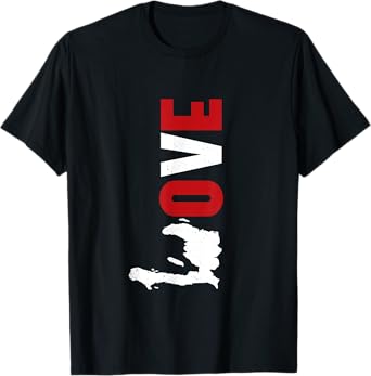 Love Haiti Flag Map T-Shirt