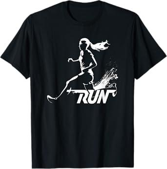 Empowering Female Runner Graphic Art Run T-Shirt