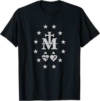 Miraculous Medal T-Shirt Catholic Virgin Mary Sacred Heart T-Shirt