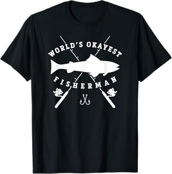Worlds Okayest Fisherman Retirement T Shirt for Men Fishing T-Shirt