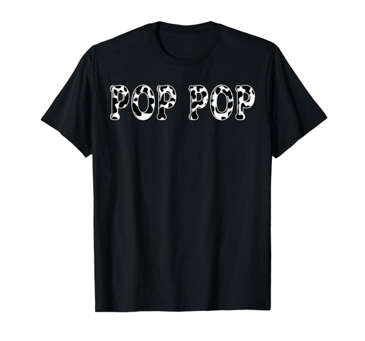 Cow Pop Pop Birthday Family Matching Girl Boy Farm Birthday T-Shirt