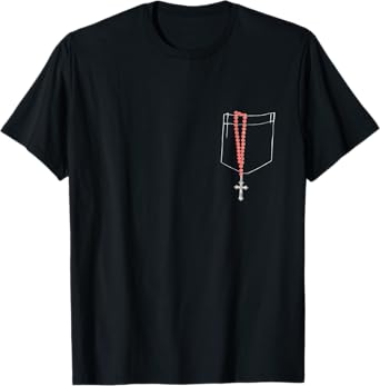 Pocket Rosary Pray the Rosary Catholic T-Shirt