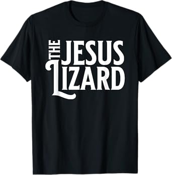 Noped Out Apparel Jesus Lizard Retro Vintage Text On Black T-Shirt