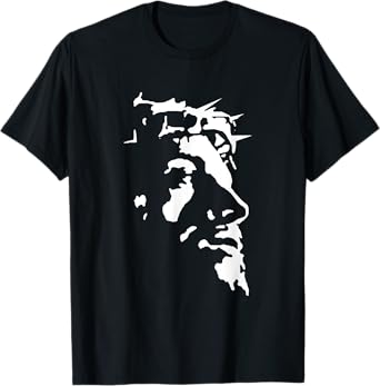 Jesus Christ Face With Crown Of Thorns God Bible T-Shirt