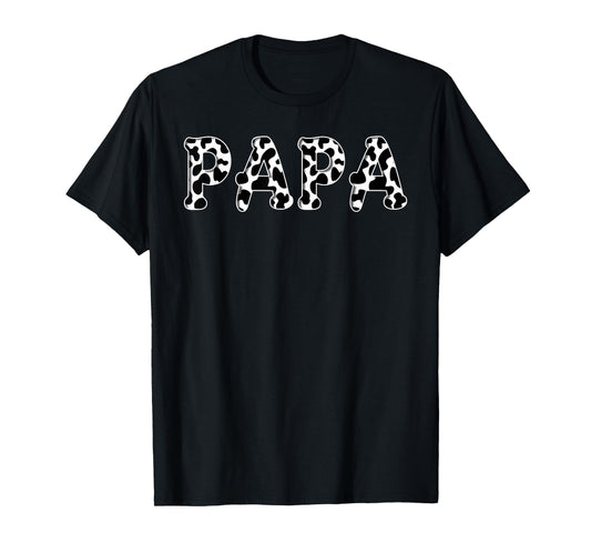 Cow Papa Birthday Family Matching Girl Boy Farm Birthday T-Shirt