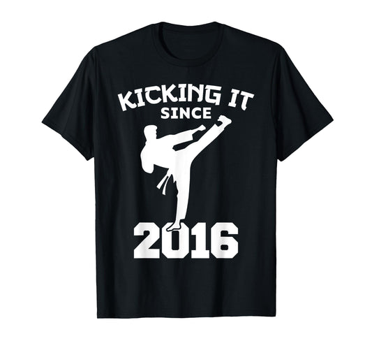 Karate Martial Arts Kicking It Since 2016 Funny Kid Birthday T-Shirt