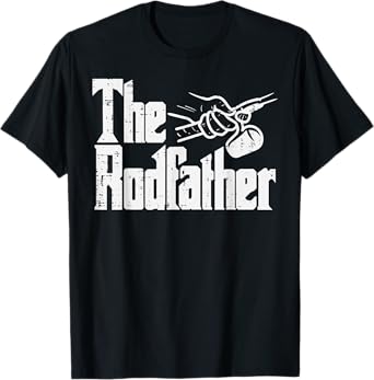 Fishing The Rodfather Funny Parody Dad Grandpa Papa Men T-Shirt