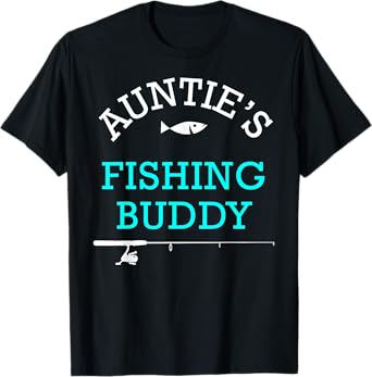 Aunties Fishing Buddy Shirt Cute Kids Gift T-Shirt