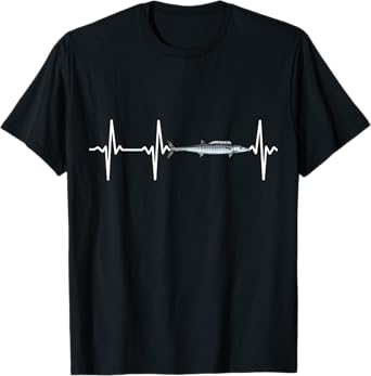 Wahoo Heartbeat For Saltwater Fish Fishing Lovers T-Shirt