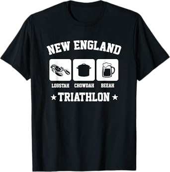 New England Triathlon lobstah chowdah beer T-Shirt