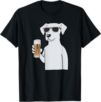 Cool Dog Sunglasses Drinking Beer Dogs Men Women T-Shirt