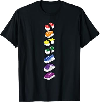 LGBTQ Pride Month Japanese Food Raw Fish Rainbow Sushi Rolls T-Shirt