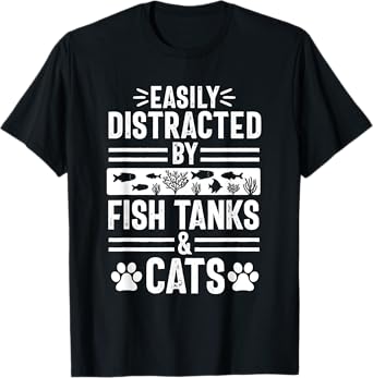 Fish Tank Lover Cat Owner Funny Aquarium Aquarist Men T-Shirt