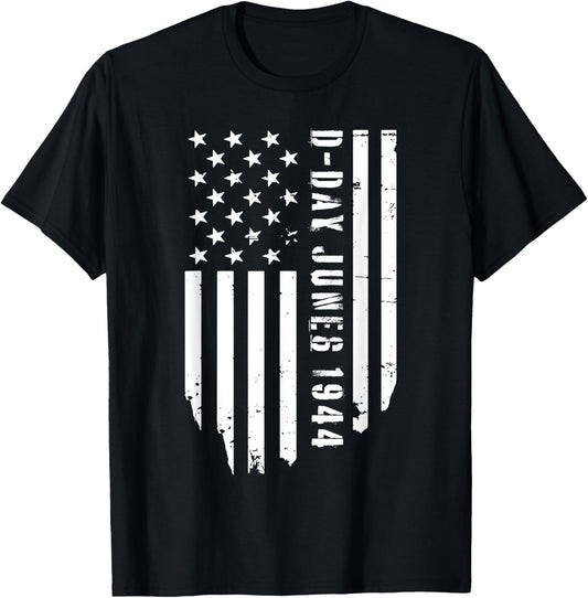 D-Day 81st Anniversary 1944-2025 American Flag USA Men D day T-Shirt