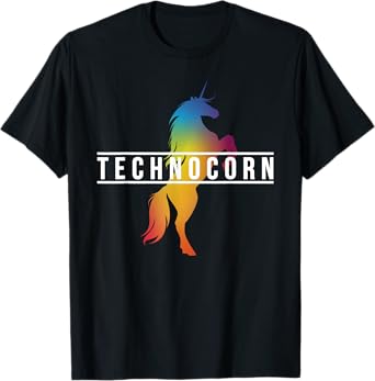 Dj I Technocorn I Techno Raver Music Festival Unicorn T-Shirt