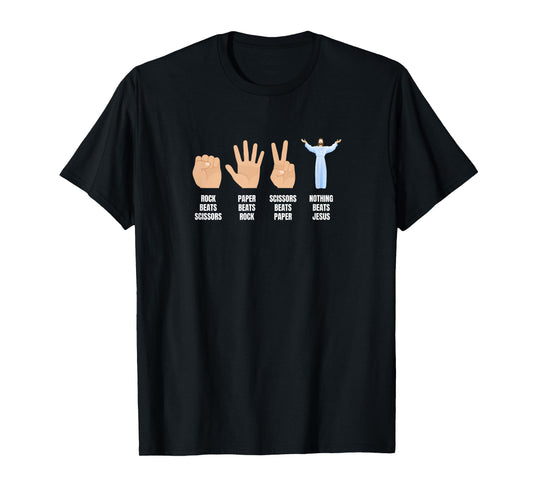 Rock Paper Scissors Jesus T-Shirt