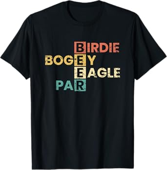 Birdie Bogey Eagle Par Beer Funny Golf Player Golfer Vintage T-Shirt