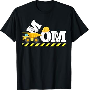 Mom of the Birthday Boy Excavator Construction Matching T-Shirt